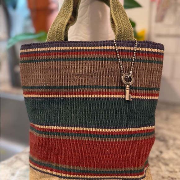 Fossil vintage Striped Multicolor Tote Bag - Picture 7 of 9